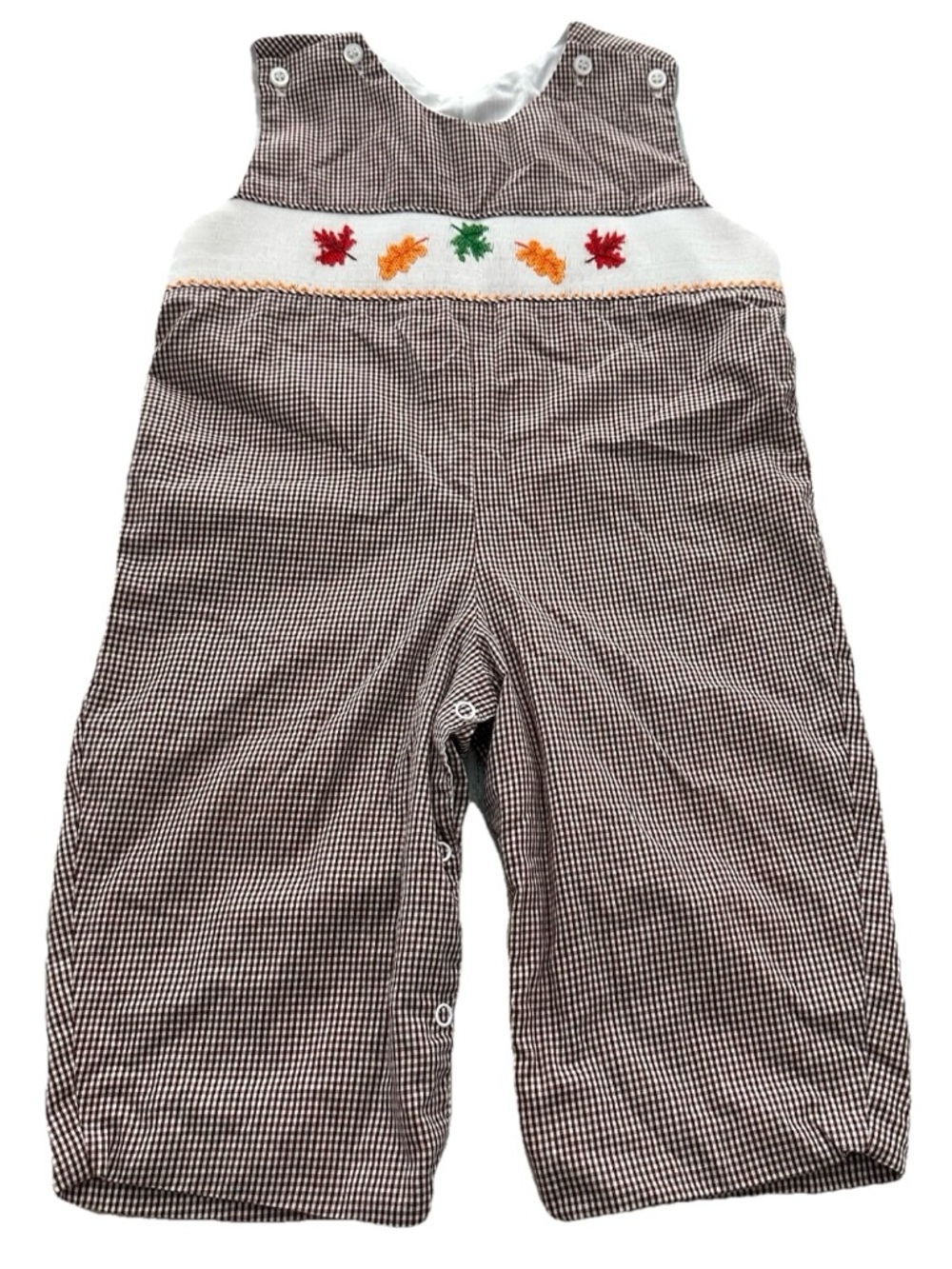 Classic Whimsy Baby Boy 18 Months Romper Overalls Smocked Longalls GINGHAM Fall